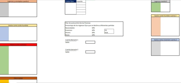Libro Contable en Excel para 2 cuentas bancarias.